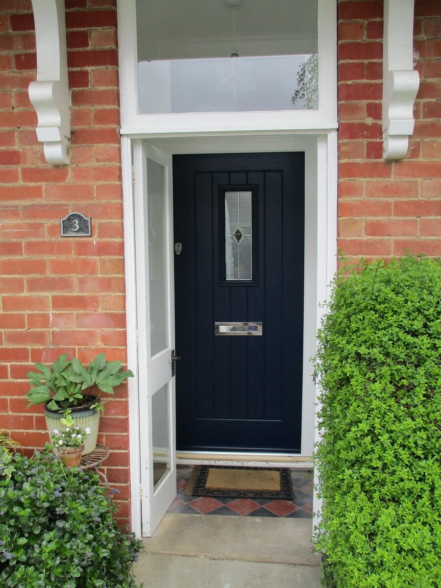 Endurance French Navy Tyree door with Fabian glass