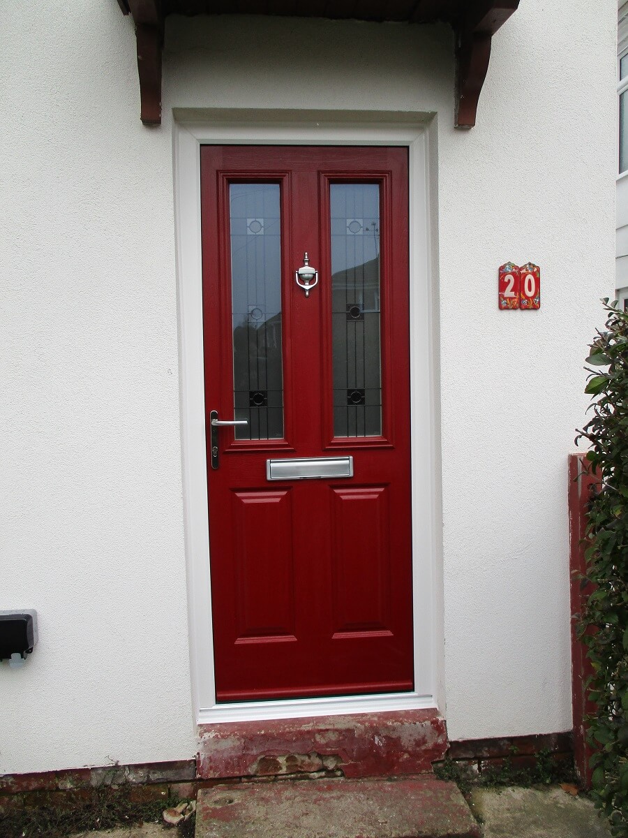 Endurance Rich Red Etna door with Harmony glass