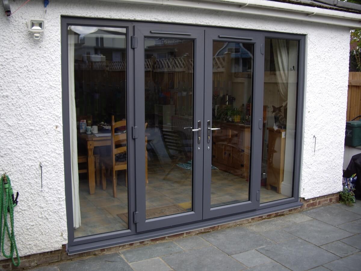 Slate Grey french doors with side screens